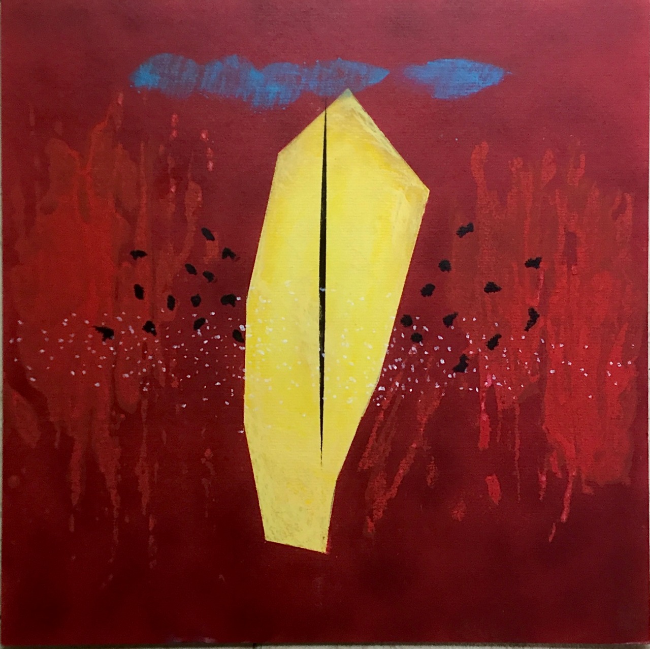 In space/3 mixed media on Archival Quality Mount with Mix Media